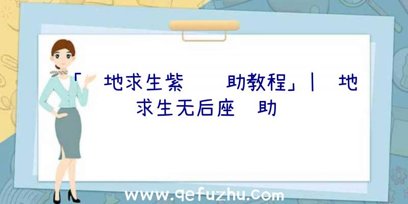 「绝地求生紫龙辅助教程」|绝地求生无后座辅助